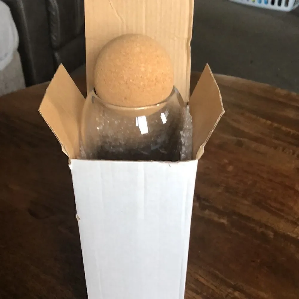 Cork Ball Top Glass Canister